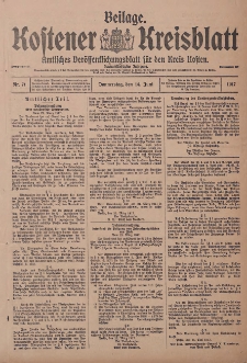 Kostener Kreisblatt: amtliches Ver&ouml;ffentlichungsblatt f&uuml;r den Kreis Kosten 1917.06.14 Jg.52 Nr71: Beilage