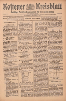 Kostener Kreisblatt: amtliches Ver&ouml;ffentlichungsblatt f&uuml;r den Kreis Kosten 1917.08.11 Jg.52 Nr96