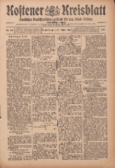Kostener Kreisblatt: amtliches Ver&ouml;ffentlichungsblatt f&uuml;r den Kreis Kosten 1917.09.20 Jg.52 Nr113