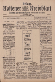 Kostener Kreisblatt: amtliches Ver&ouml;ffentlichungsblatt f&uuml;r den Kreis Kosten 1917.09.20 Jg.52 Nr113: Beilage