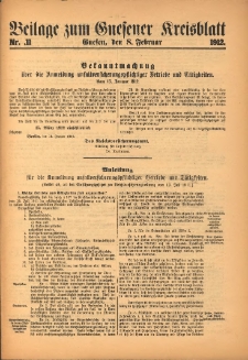 Beilage zum Gnesener Kreisblatt 1912.02.08 Nr11