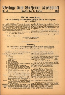 Beilage zum Gnesener Kreisblatt 1912.02.08 Nr11