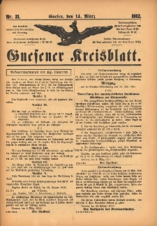 Gnesener Kreisblatt 1912.03.14 Nr21