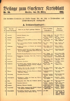 Beilage zum Gnesener Kreisblatt 1912.03.31 Nr26