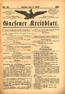 Gnesener Kreisblatt 1912.04.04 Nr27