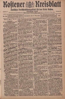 Kostener Kreisblatt: amtliches Ver&ouml;ffentlichungsblatt f&uuml;r den Kreis Kosten 1917.11.17 Jg.52 Nr138