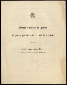 Adresse d'actions de grâces des prêtres polonais exilés au fond de la Russie