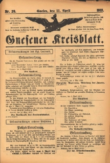 Gnesener Kreisblatt 1912.04.11 Nr29