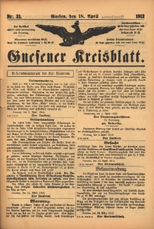 Gnesener Kreisblatt 1912.04.18 Nr31