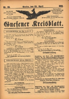 Gnesener Kreisblatt 1912.04.25 Nr33