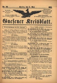 Gnesener Kreisblatt 1912.05.05 Nr36