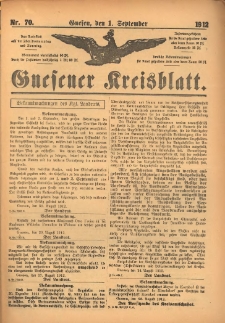 Gnesener Kreisblatt 1912.09.01 Nr70