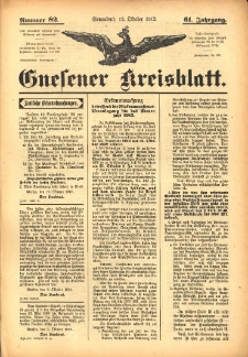 Gnesener Kreisblatt 1912.10.12 Jg.61 Nr82
