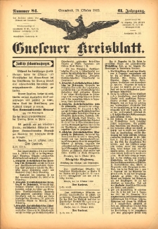 Gnesener Kreisblatt 1912.10.19 Jg.61 Nr84