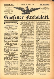 Gnesener Kreisblatt 1912.10.23 Jg.61 Nr85