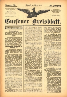 Gnesener Kreisblatt 1912.10.30 Jg.61 Nr87