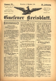 Gnesener Kreisblatt 1912.11.02 Jg.61 Nr88