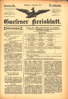 Gnesener Kreisblatt 1912.11.06 Jg.61 Nr89