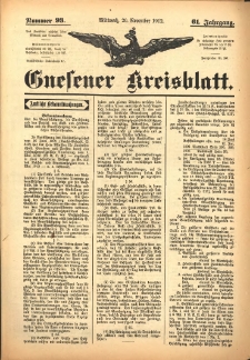 Gnesener Kreisblatt 1912.11.20 Jg.61 Nr93