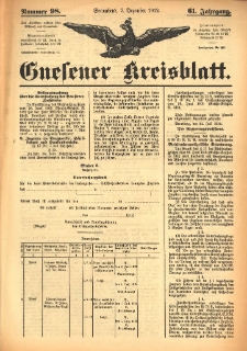 Gnesener Kreisblatt 1912.12.07 Jg.61 Nr98