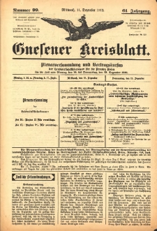 Gnesener Kreisblatt 1912.12.11 Jg.61 Nr99