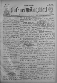 Posener Tageblatt 1911.08.31 Jg.50 Nr408