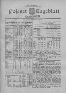 Posener Tageblatt. Handelsblatt 1902.01.27 Jg.41