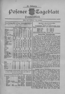 Posener Tageblatt. Handelsblatt 1902.02.06 Jg.41