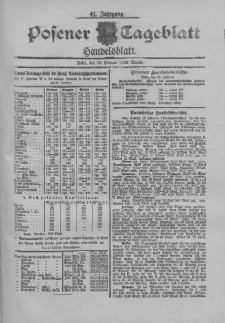 Posener Tageblatt. Handelsblatt 1902.02.18 Jg.41