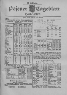 Posener Tageblatt. Handelsblatt 1902.02.21 Jg.41