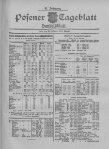 Posener Tageblatt. Handelsblatt 1902.02.24 Jg.41