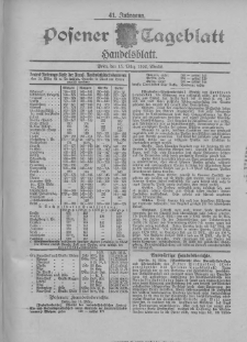 Posener Tageblatt. Handelsblatt 1902.03.15 Jg.41