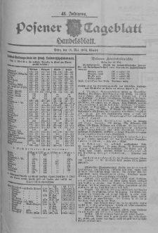 Posener Tageblatt. Handelsblatt 1902.05.10 Jg.41