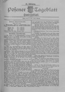 Posener Tageblatt. Handelsblatt 1902.05.20 Jg.41