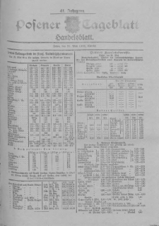 Posener Tageblatt. Handelsblatt 1902.05.21 Jg.41
