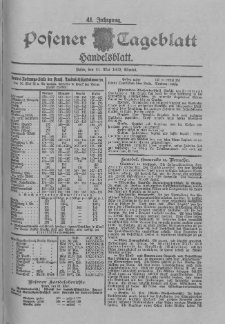 Posener Tageblatt. Handelsblatt 1902.05.31 Jg.41
