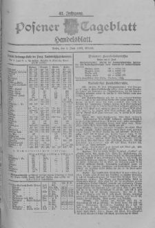 Posener Tageblatt. Handelsblatt 1902.06.03 Jg.41