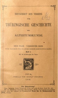 Zeitschrift des Vereins für Thüringische Geschichte und Alterthumskunde. 1904 Neue Folge Bd.14