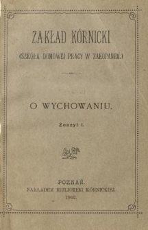 O wychowaniu. Z. 1