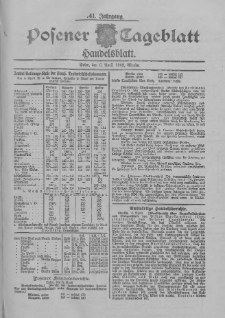 Posener Tageblatt. Handelsblatt 1902.04.05 Jg.41