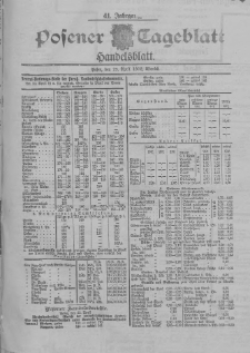Posener Tageblatt. Handelsblatt 1902.04.23 Jg.41
