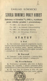 Zakład Kórnicki Szkoła Domowej Pracy Kobiet założony w Kórniku ...