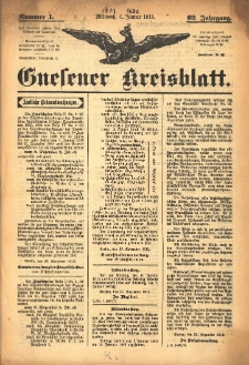 Gnesener Kreisblatt 1913.01.01 Jg.62 nr1