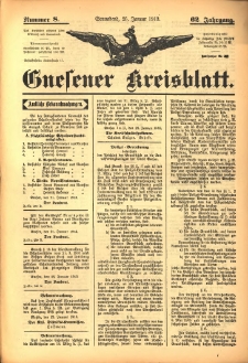 Gnesener Kreisblatt 1913.01.25 Jg.62 Nr8