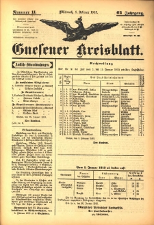 Gnesener Kreisblatt 1913.02.05 Jg.62 Nr11