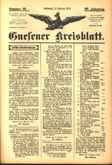 Gnesener Kreisblatt 1913.02.12 Jg.62 Nr13