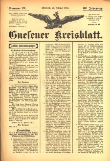 Gnesener Kreisblatt 1913.02.26 Jg.62 Nr17