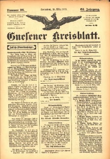 Gnesener Kreisblatt 1913.03.29 Jg.62 Nr26