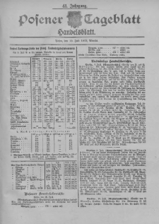 Posener Tageblatt. Handelsblatt 1902.07.10 Jg.41
