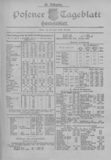Posener Tageblatt. Handelsblatt 1902.07.30 Jg.41